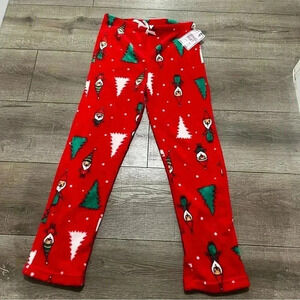 NEW Red Christmas Fleece Lounge Pants pajama Women’s Sz Large